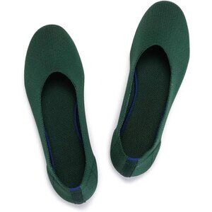 Frank Mully Women’s Green Knit Fabric Round Toe Slip On Ballet Flat Shoes